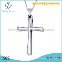 Classic old fashion stainless steel silver cross pendant jewelry